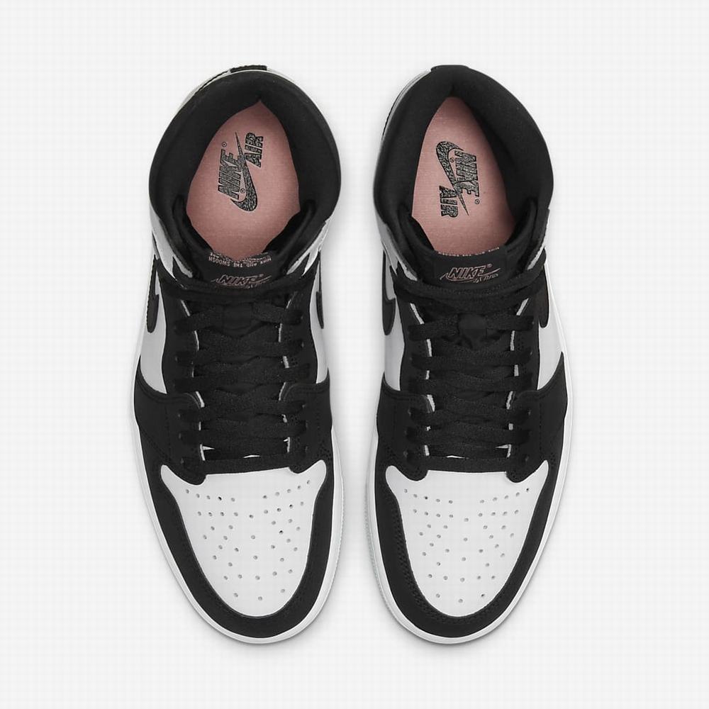 Nike Air Jordan 1 Retro High OG Férfi Magasszárú Cipő Fehér Fekete Szürke Korall | NI9371-X41