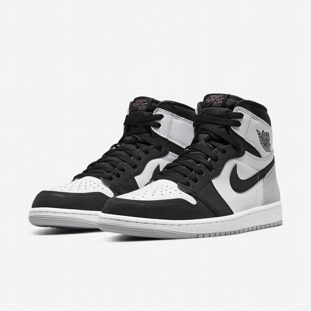 Nike Air Jordan 1 Retro High OG Férfi Magasszárú Cipő Fehér Fekete Szürke Korall | NI9371-X41
