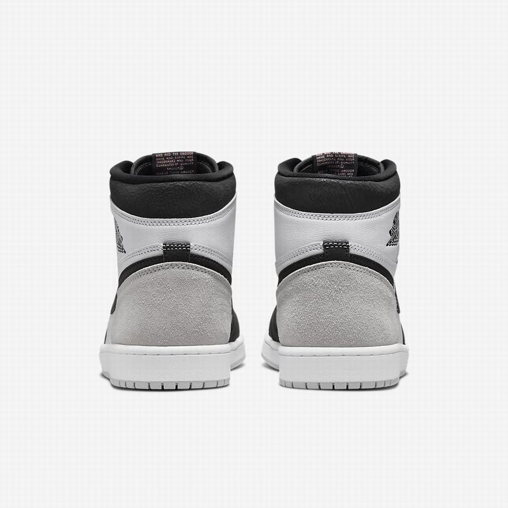 Nike Air Jordan 1 Retro High OG Férfi Magasszárú Cipő Fehér Fekete Szürke Korall | NI9371-X41