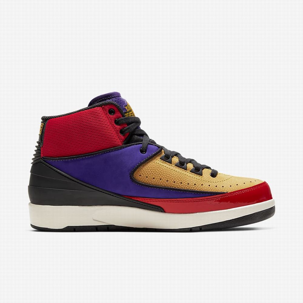 Nike Air Jordan 2 Retro Női Utcai Cipő Piros Lila Királykék Fekete | NI3968-M07