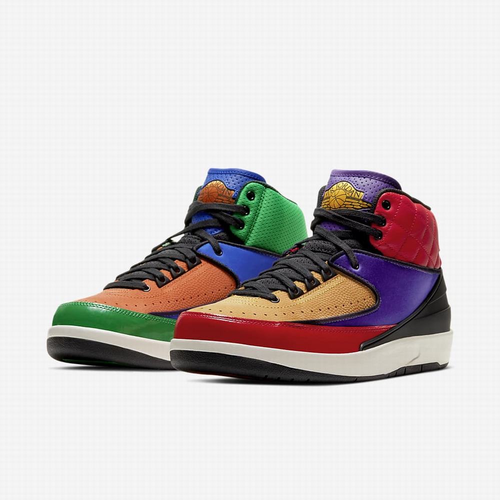 Nike Air Jordan 2 Retro Női Utcai Cipő Piros Lila Királykék Fekete | NI3968-M07