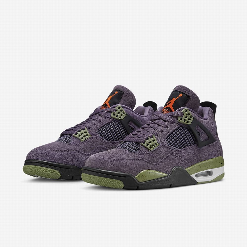 Nike Air Jordan 4 Retro Női Jordan Cipő Lila Fekete Narancssárga | NI3794-V40