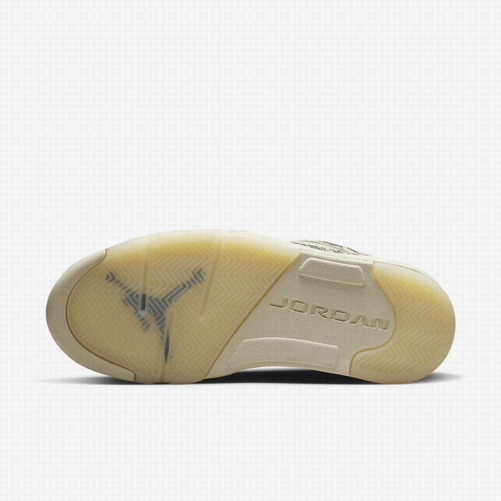 Nike Air Jordan 5 Retro Low Női Jordan Cipő Bézs Fehér Fekete | NI3469-M18