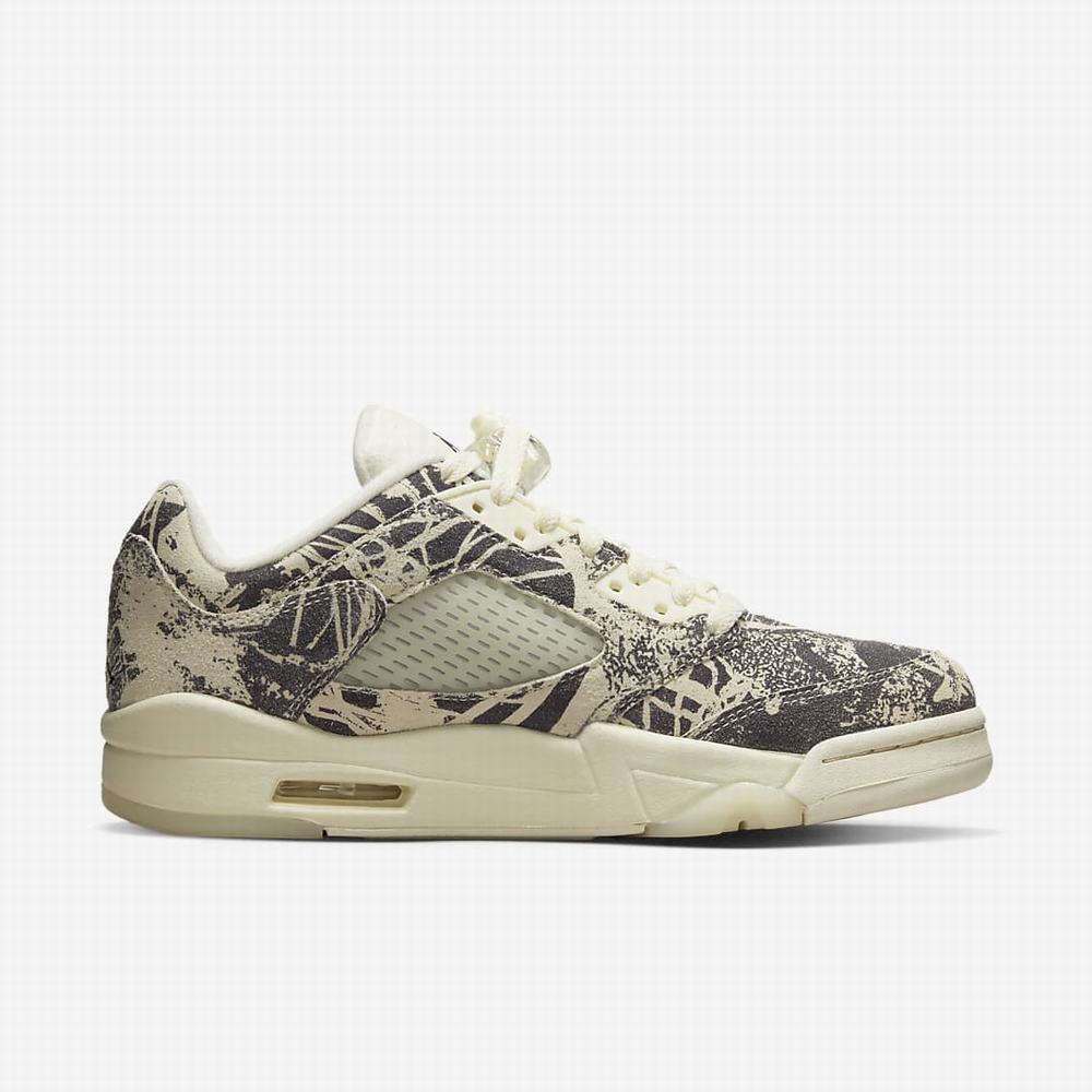 Nike Air Jordan 5 Retro Low Női Jordan Cipő Bézs Fehér Fekete | NI3469-M18