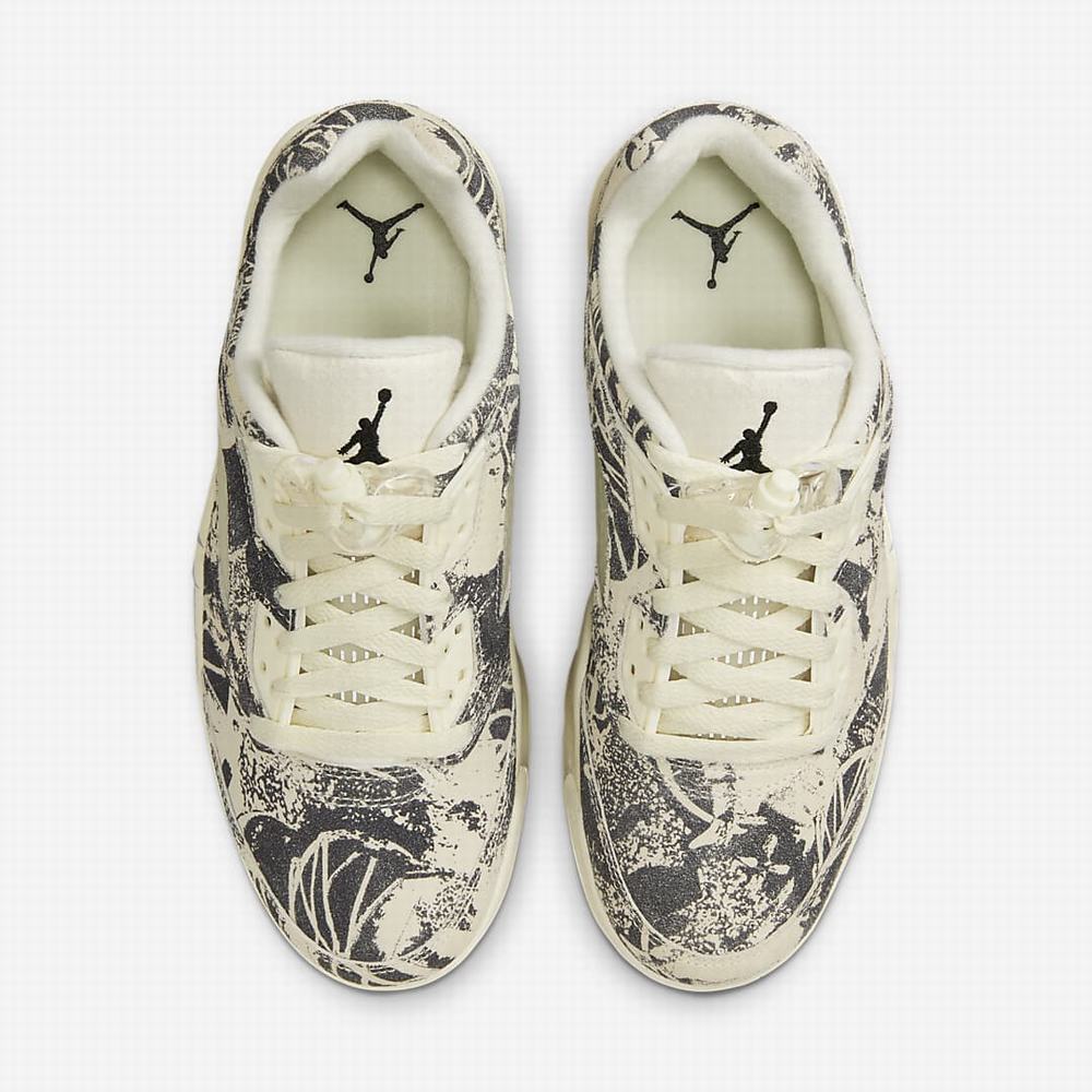 Nike Air Jordan 5 Retro Low Női Jordan Cipő Bézs Fehér Fekete | NI3469-M18