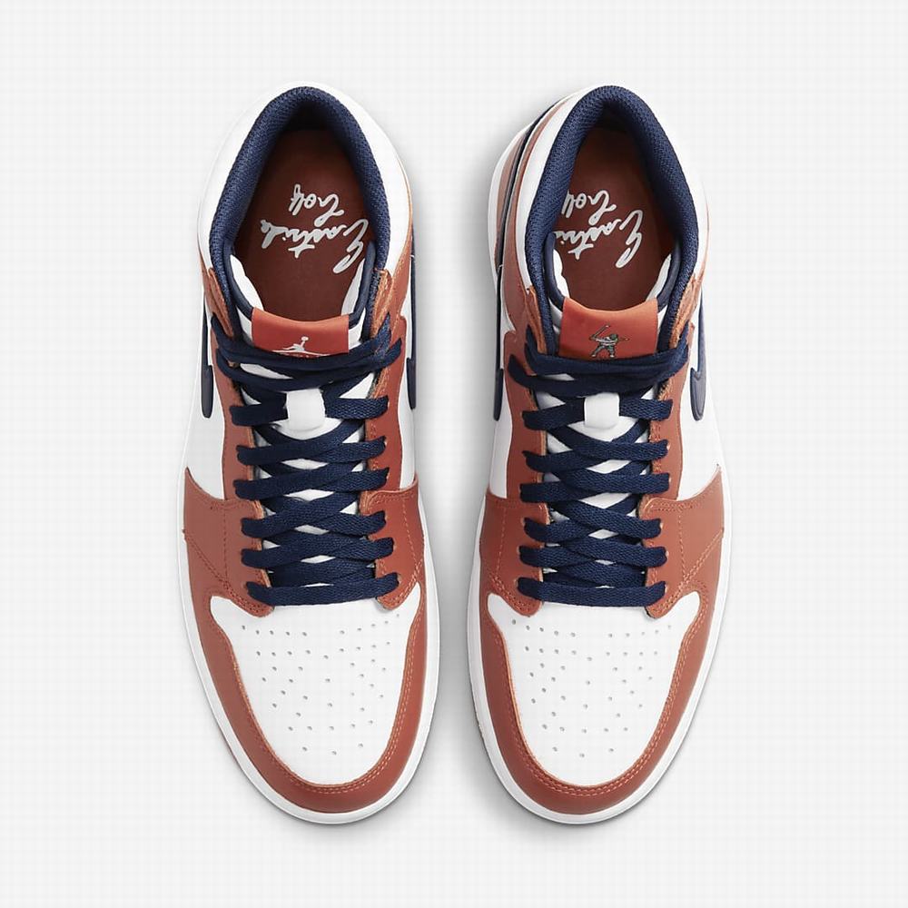 Nike Air Jordan I High x Eastside Golf Férfi Magasszárú Cipő Narancssárga Fehér Metal Arany Sötétkék | NI9104-S68