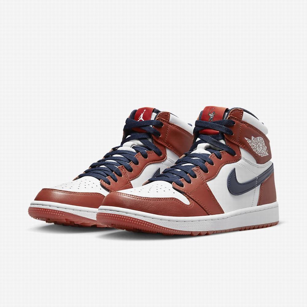 Nike Air Jordan I High x Eastside Golf Férfi Magasszárú Cipő Narancssárga Fehér Metal Arany Sötétkék | NI9104-S68