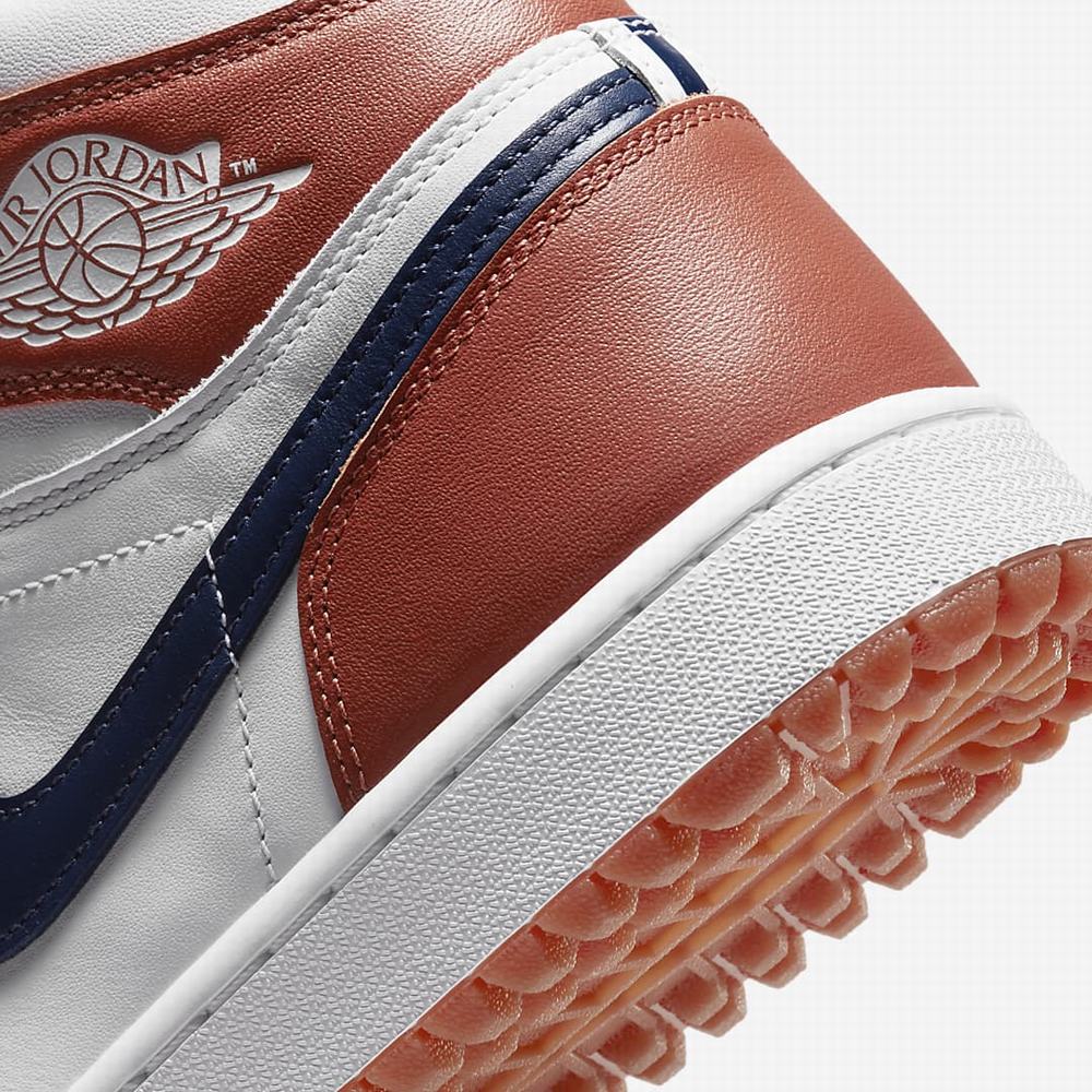 Nike Air Jordan I High x Eastside Golf Férfi Magasszárú Cipő Narancssárga Fehér Metal Arany Sötétkék | NI9104-S68