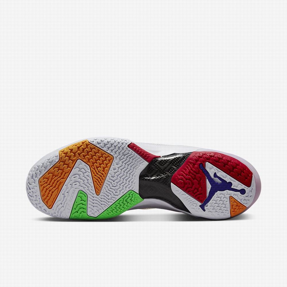 Nike Air Jordan XXXVII Férfi Jordan Cipő Fehér Világos Titán Fekete Piros | NI5147-V18