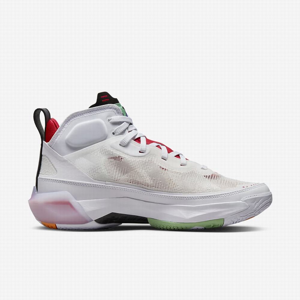 Nike Air Jordan XXXVII Férfi Jordan Cipő Fehér Világos Titán Fekete Piros | NI5147-V18