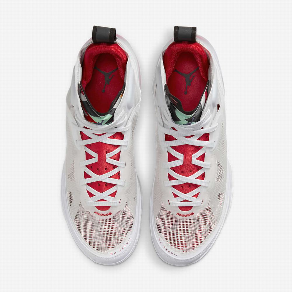 Nike Air Jordan XXXVII Férfi Jordan Cipő Fehér Világos Titán Fekete Piros | NI5147-V18
