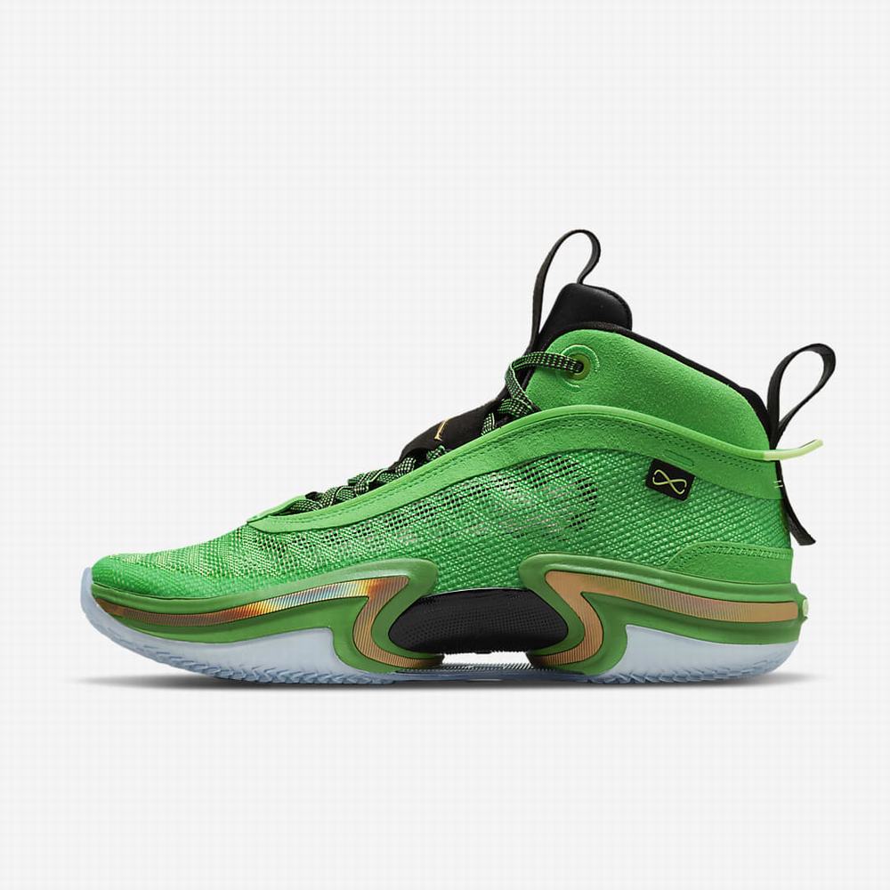 Nike Air Jordan XXXVI Férfi Kosárlabda Cipő Zöld Fekete Világos Zöld Metal Arany | NI1792-D51