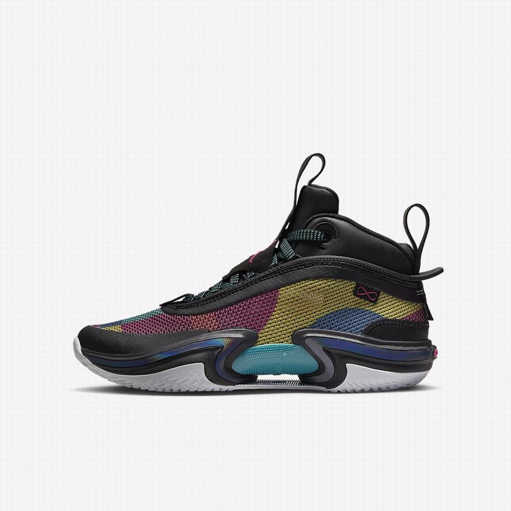 Nike Air Jordan XXXVI Gyerek Kosárlabda Cipő Fekete Világoskék Türkiz Rózsaszín | NI1485-F74