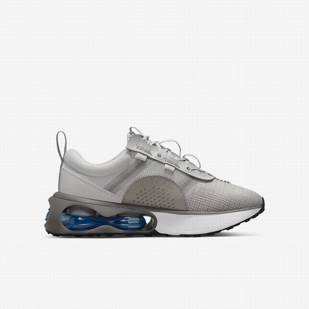 Nike Air Max 2021 Gyerek Utcai Cipő Szürke Fehér Kék | NI3590-R41