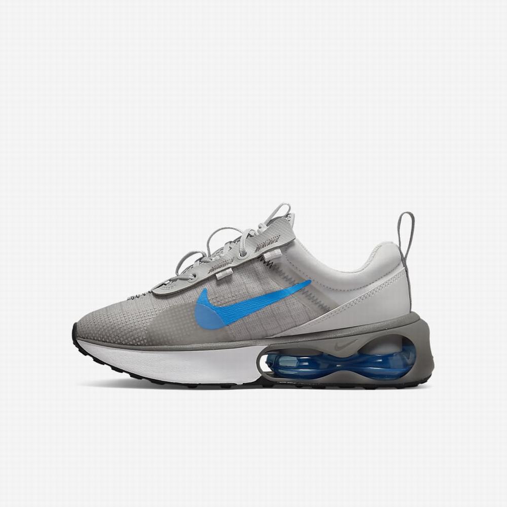 Nike Air Max 2021 Gyerek Utcai Cipő Szürke Fehér Kék | NI3590-R41