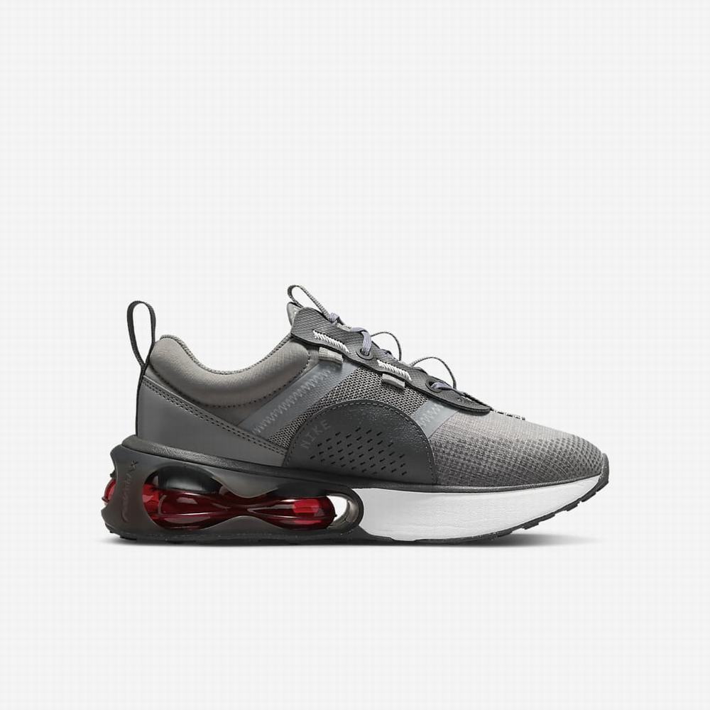 Nike Air Max 2021 Gyerek Utcai Cipő Szürke Fehér Piros | NI8627-E50