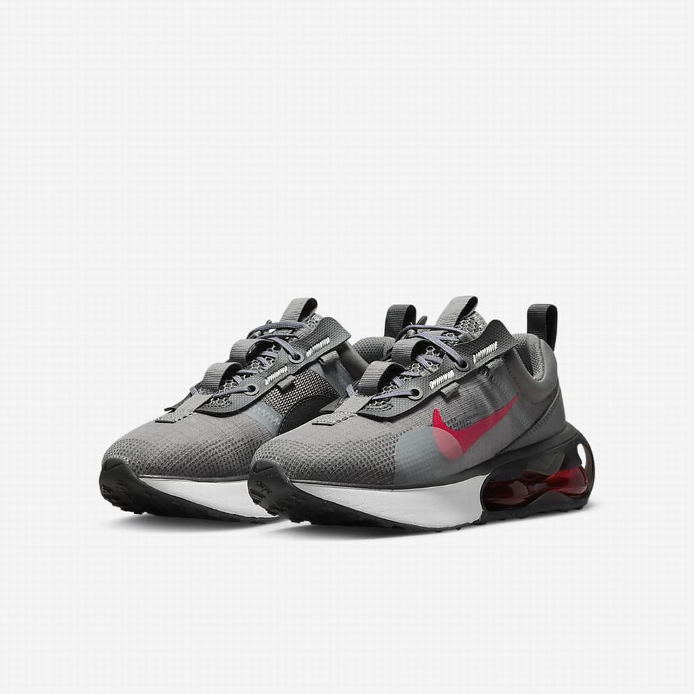Nike Air Max 2021 Gyerek Utcai Cipő Szürke Fehér Piros | NI8627-E50