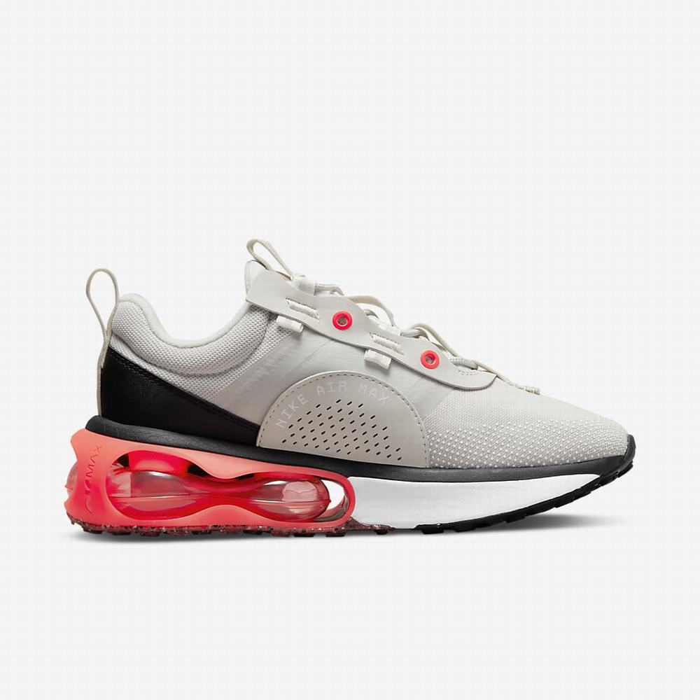Nike Air Max 2021 Női Utcai Cipő Világos Szürke Piros Fekete Fehér | NI0518-E27