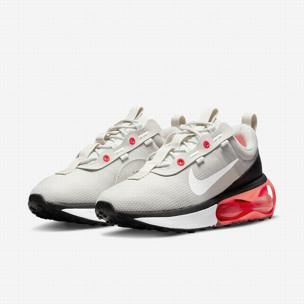 Nike Air Max 2021 Női Utcai Cipő Világos Szürke Piros Fekete Fehér | NI0518-E27