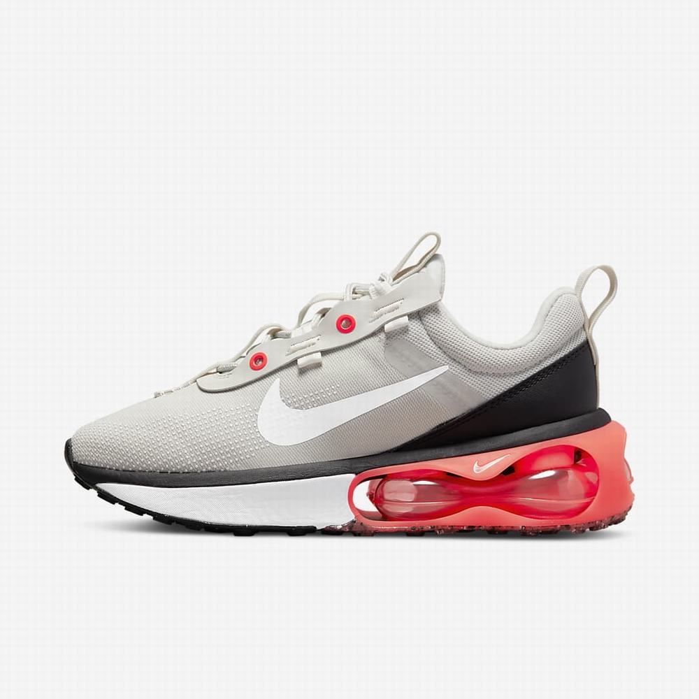 Nike Air Max 2021 Női Utcai Cipő Világos Szürke Piros Fekete Fehér | NI0518-E27