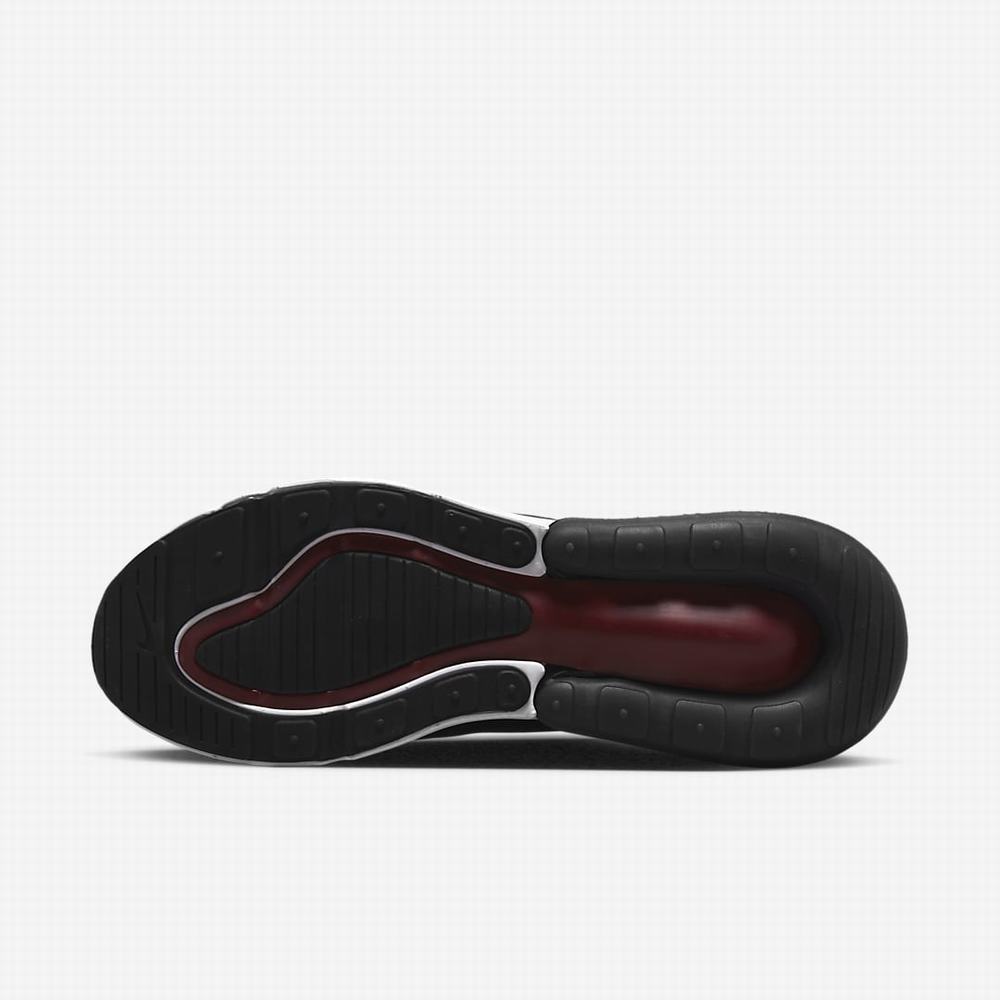 Nike Air Max 270 Férfi Utcai Cipő Sötétszürke Fekete Fehér Piros | NI5061-L32