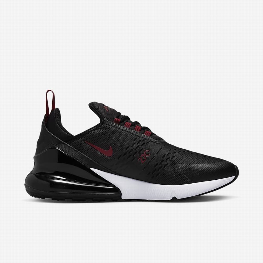 Nike Air Max 270 Férfi Utcai Cipő Sötétszürke Fekete Fehér Piros | NI5061-L32