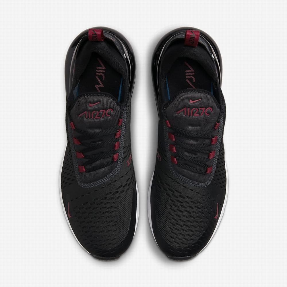 Nike Air Max 270 Férfi Utcai Cipő Sötétszürke Fekete Fehér Piros | NI5061-L32