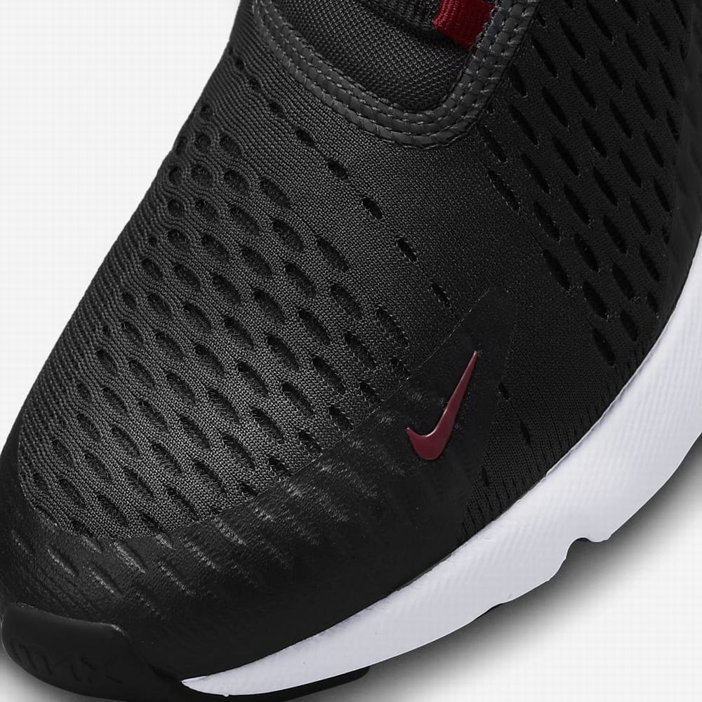 Nike Air Max 270 Férfi Utcai Cipő Sötétszürke Fekete Fehér Piros | NI5061-L32