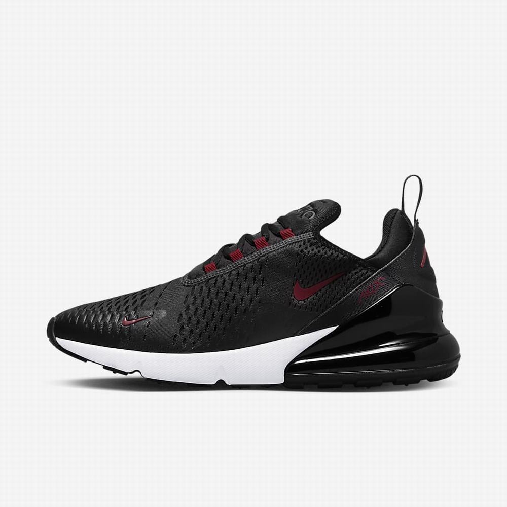 Nike Air Max 270 Férfi Utcai Cipő Sötétszürke Fekete Fehér Piros | NI5061-L32