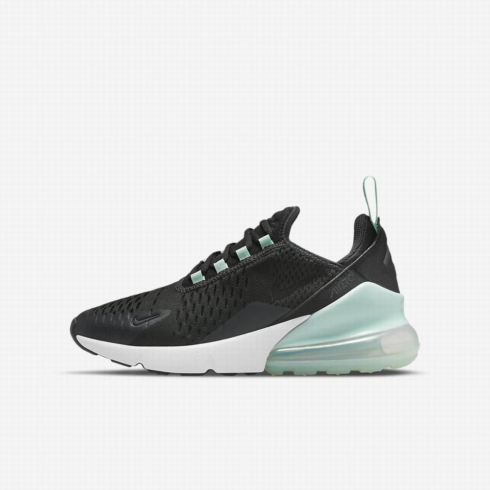 Nike Air Max 270 Gyerek Utcai Cipő Fekete Fehér Menta | NI1596-S41