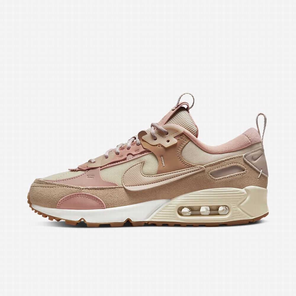 Nike Air Max 90 Futura Női Utcai Cipő Barna Rózsaszín | NI0236-Z36