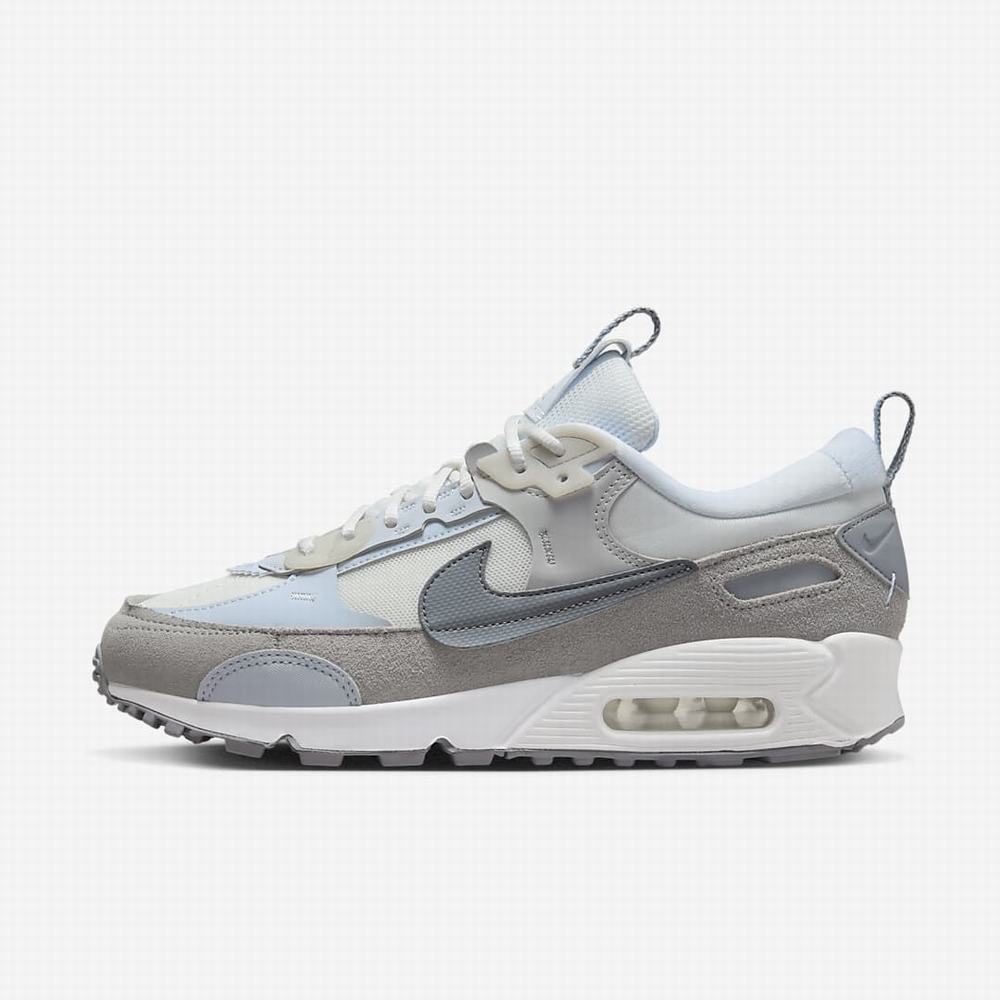 Nike Air Max 90 Futura Női Utcai Cipő Fehér Platina Szürke Szürke | NI5243-Y01
