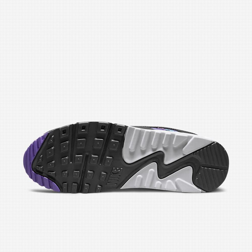 Nike Air Max 90 Férfi Utcai Cipő Fehér Fekete Szürke Sötétszürke | NI0847-A38