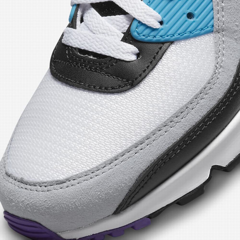 Nike Air Max 90 Férfi Utcai Cipő Fehér Fekete Szürke Sötétszürke | NI0847-A38