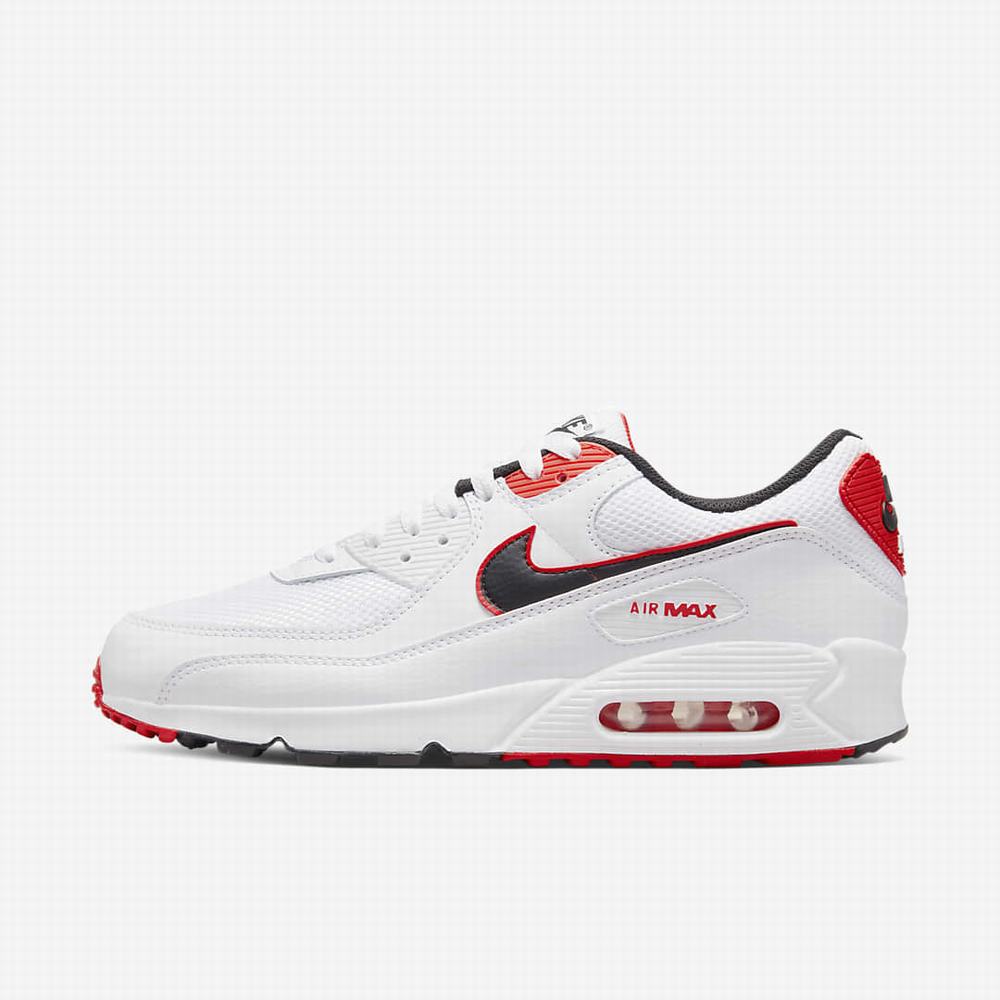 Nike Air Max 90 Férfi Utcai Cipő Fehér Narancssárga Fekete | NI1964-N14