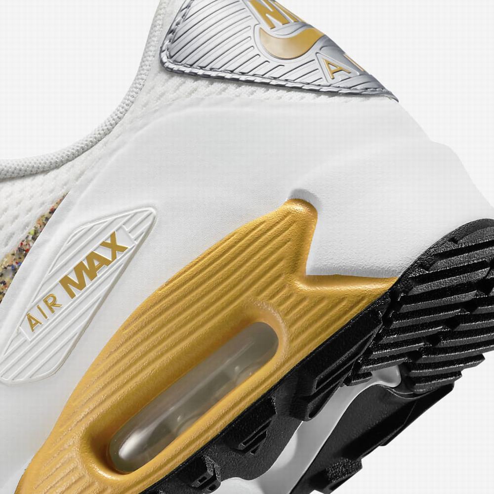 Nike Air Max 90 G Női Golf Cipő Fehér Metal Titán Arany | NI9782-B51