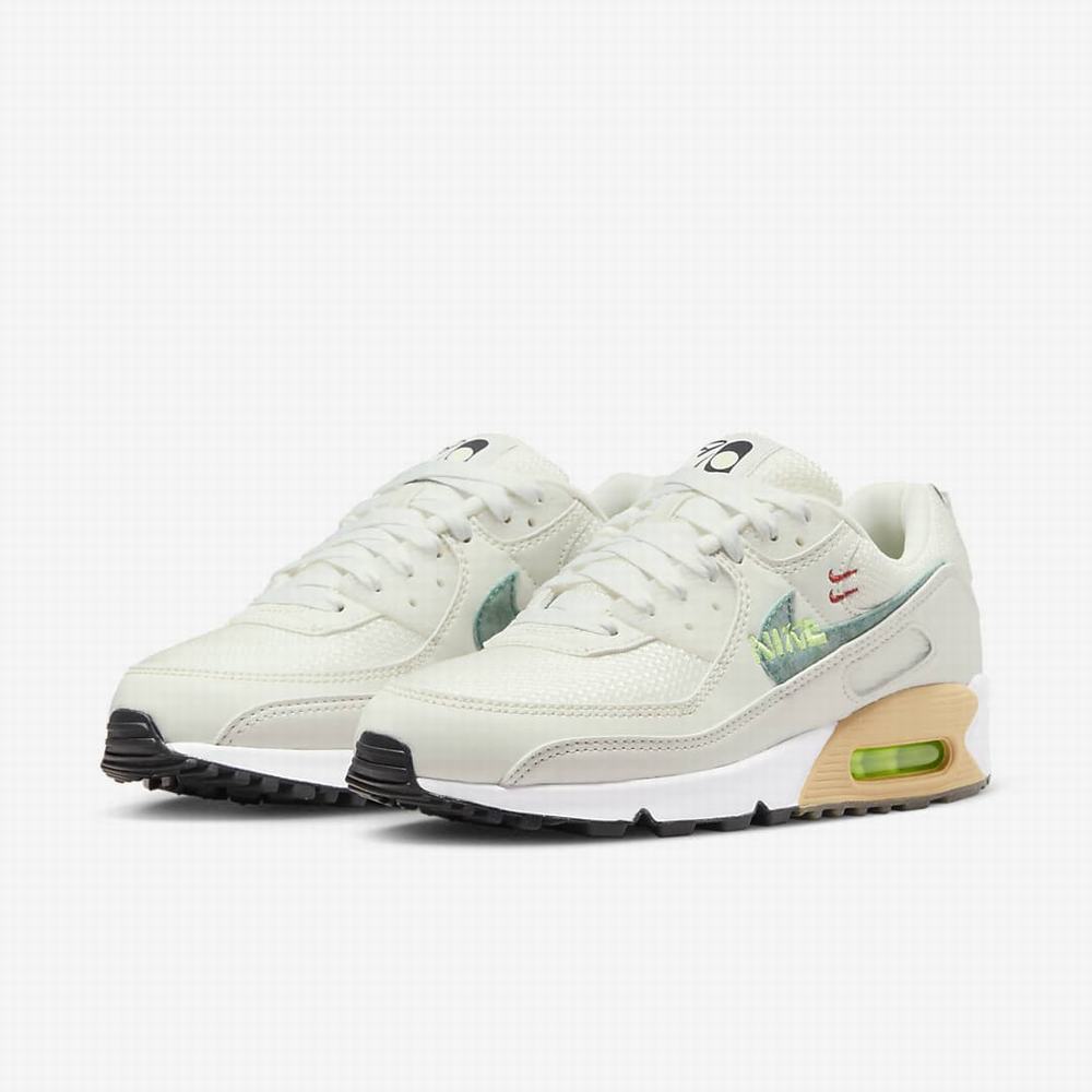 Nike Air Max 90 SE Női Utcai Cipő Fehér Zöld | NI2156-V39