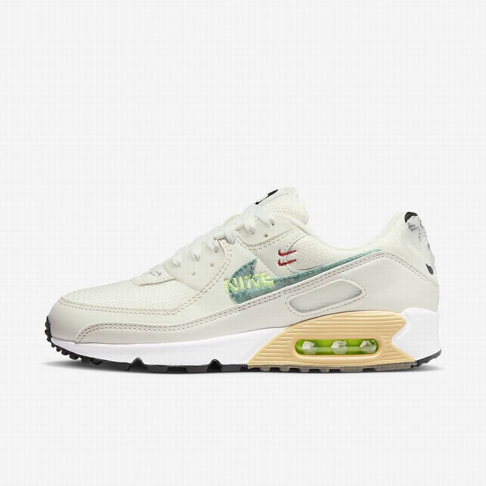 Nike Air Max 90 SE Női Utcai Cipő Fehér Zöld | NI2156-V39