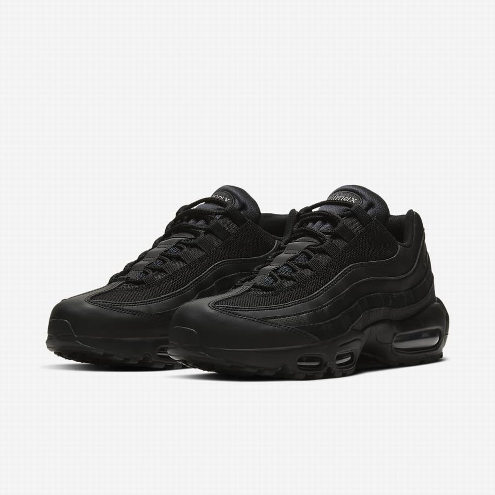 Nike Air Max 95 Essential Férfi Utcai Cipő Fekete Sötétszürke Fekete | NI9842-A72