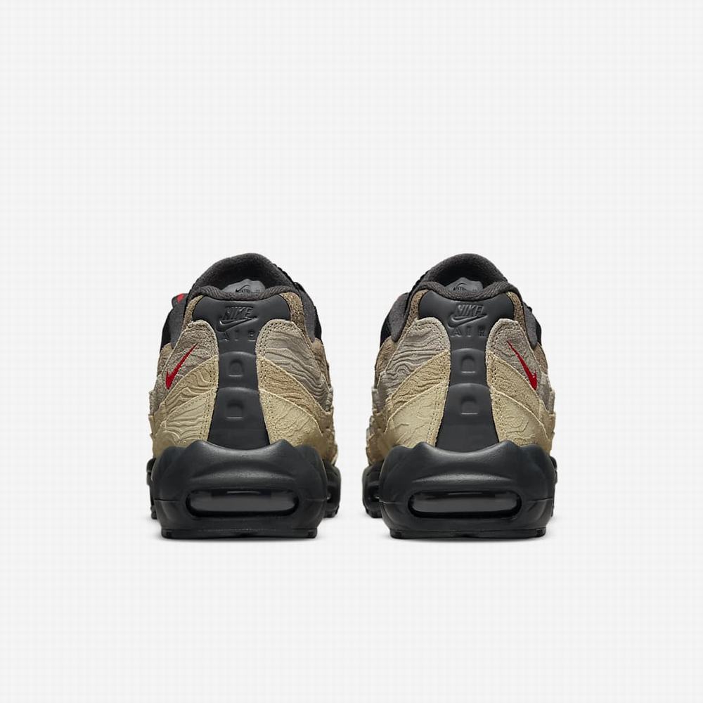 Nike Air Max 95 Férfi Utcai Cipő Barna Szürke Világos Zöld Piros | NI5796-Y58