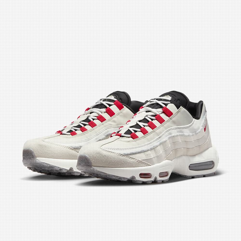 Nike Air Max 95 SE Férfi Utcai Cipő Világos Szürke Fekete Zöld Piros | NI5867-C26