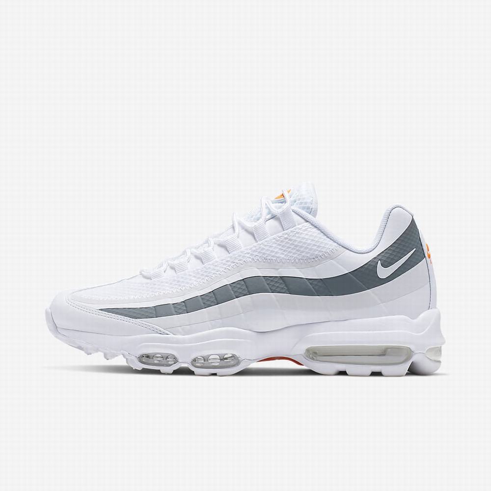 Nike Air Max 95 Ultra Férfi Utcai Cipő Fehér Szürke Narancssárga Fehér | NI9456-X56