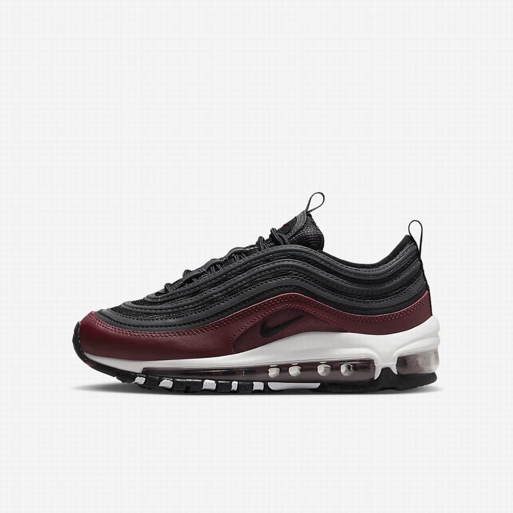 Nike Air Max 97 Gyerek Utcai Cipő Piros Sötétszürke Fehér Fekete | NI4689-M50