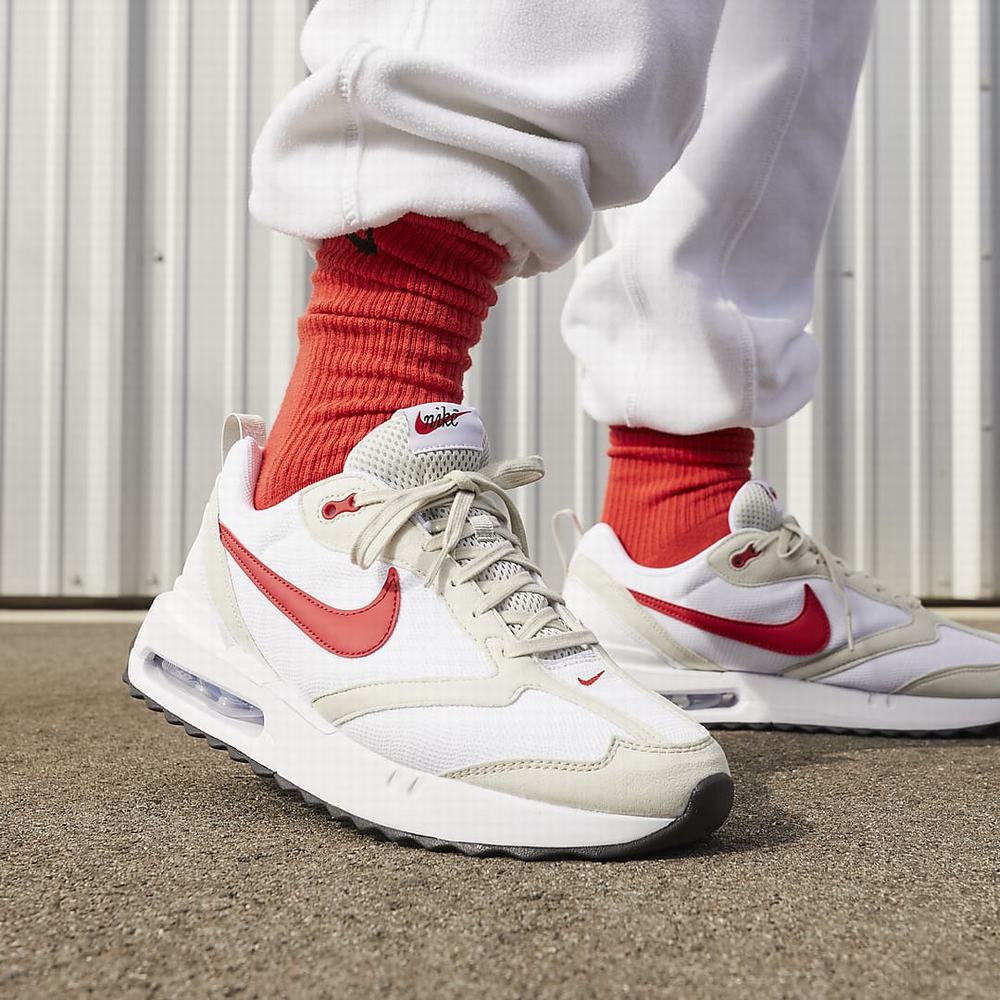 Nike Air Max Dawn Férfi Utcai Cipő Fehér Fekete Piros | NI5078-H37