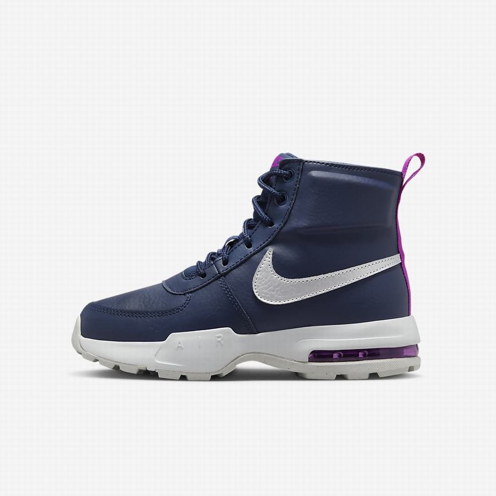 Nike Air Max Goaterra 2.0 Gyerek Utcai Cipő Sötétkék Platina Lila Metal Titán | NI3046-P94