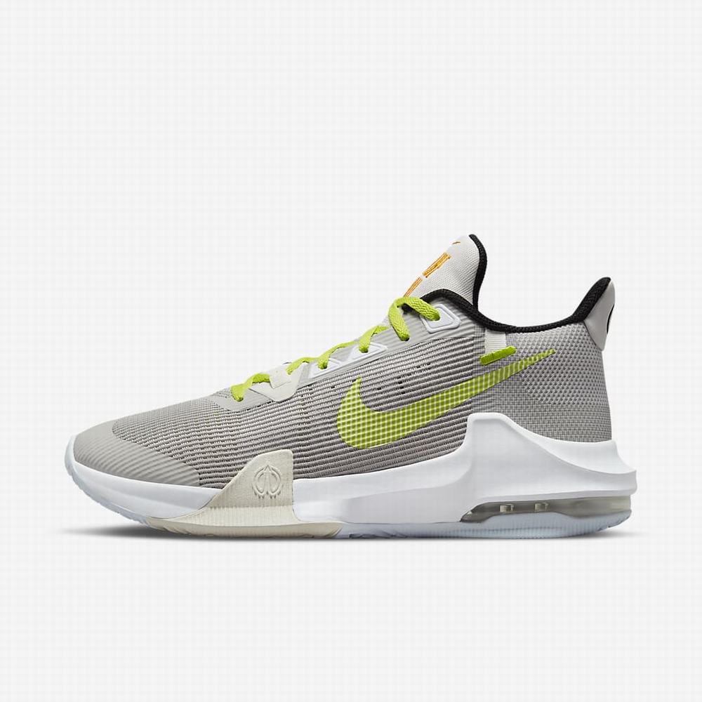 Nike Air Max Impact 3 Férfi Kosárlabda Cipő Világos Szürke Szürke Zöld | NI9657-Z51