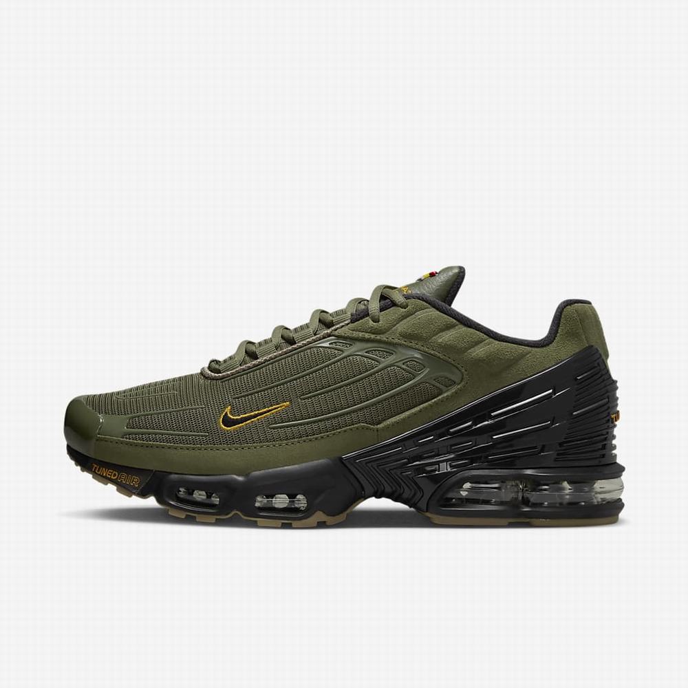 Nike Air Max Plus 3 Férfi Utcai Cipő Olivazöld Arany Világos Barna Fekete | NI9432-S53