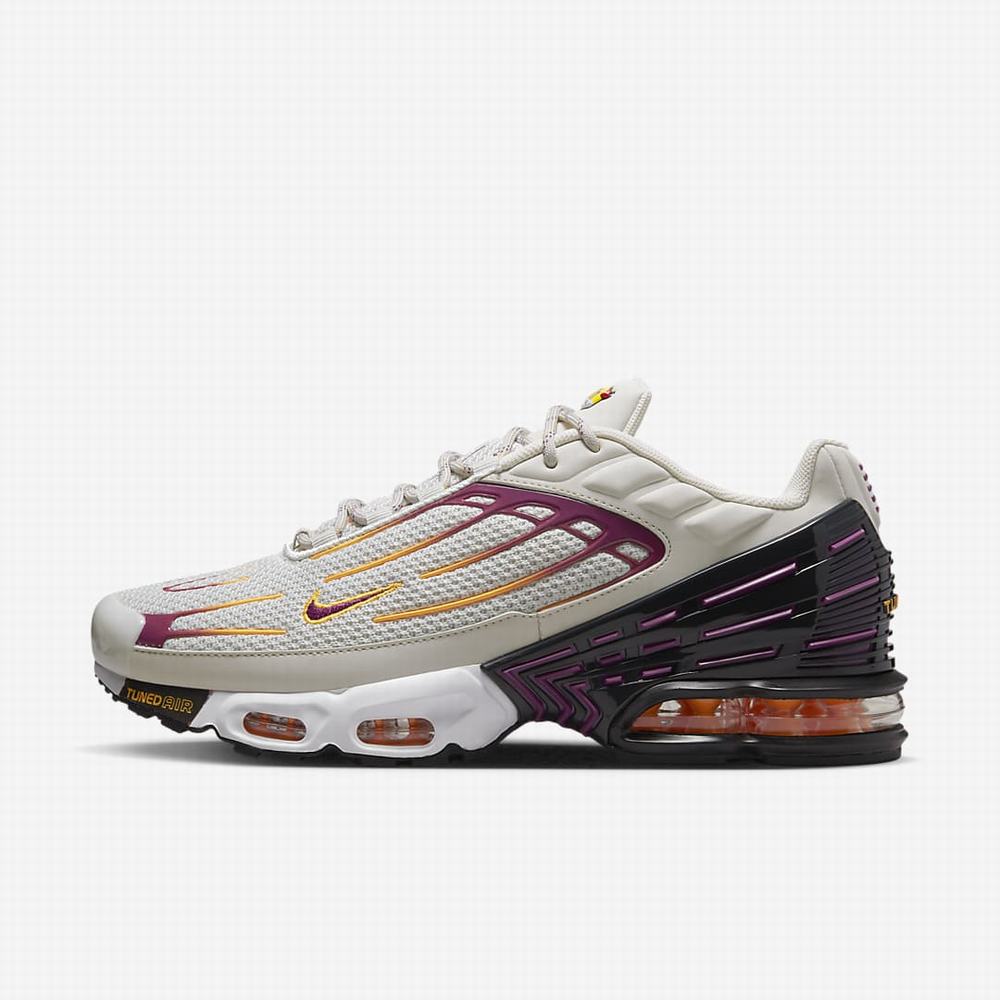 Nike Air Max Plus 3 Férfi Utcai Cipő Világos Szürke Arany Fekete | NI5209-N39