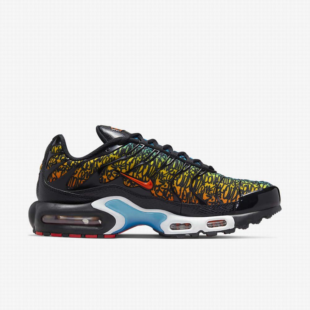 Nike Air Max Plus Férfi Utcai Cipő Fekete Kék Sárga Narancssárga | NI2547-E63