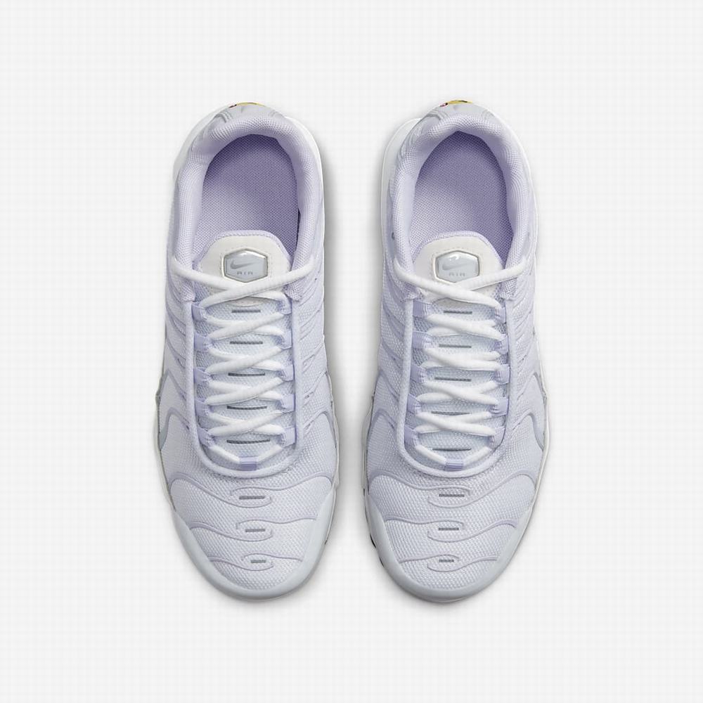 Nike Air Max Plus Gyerek Utcai Cipő Fehér Platina Lila Metal Titán | NI6819-X71